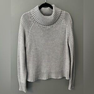 Cloth Gray Turtleneck Women Sweater